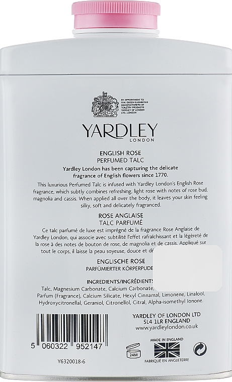 Perfumed Talc - Yardley London English Rose Perfumed Talc  — photo N9