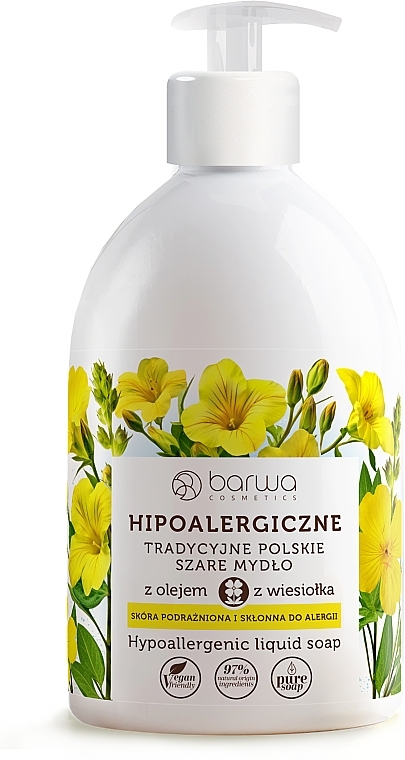Hypoallergenic Traditional Liquid Soap with Evening Primrose oil - Barwa Hypoallergenic Liquid Soap — photo N1