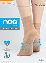 Women Socks 'Active', 20 Den, visone, 2 pairs - Knittex — photo N1
