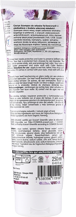 Colored Hair Sea Lavender Shampoo - Coslys Shampoo for Colored Hair with Sea Lavender — photo N2