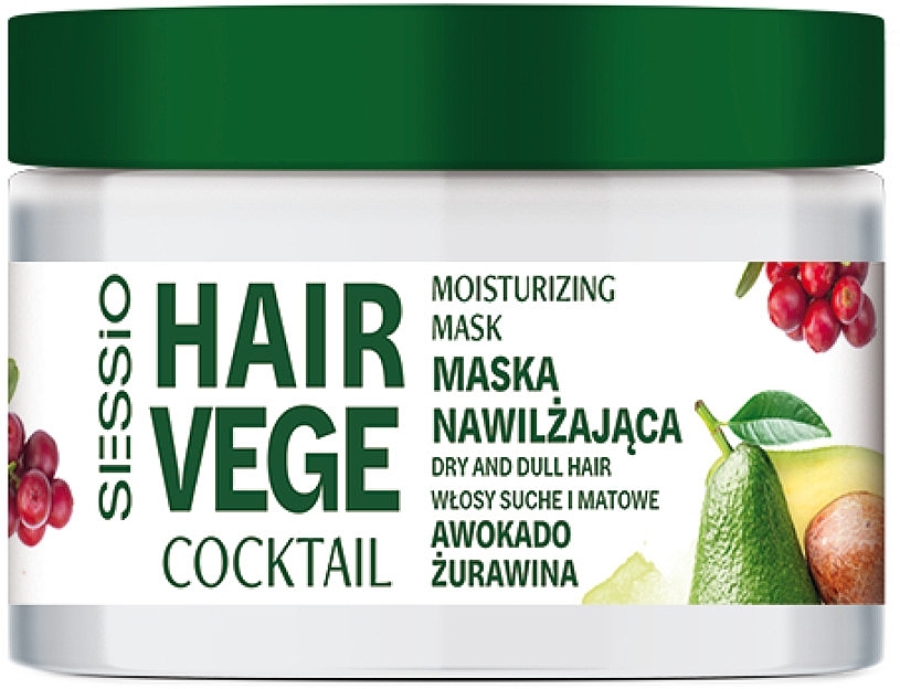 Avocado & Cranberry Moisturizing Hair Mask - Sessio Hair Vege Cocktail Moisturizing Mask — photo N1