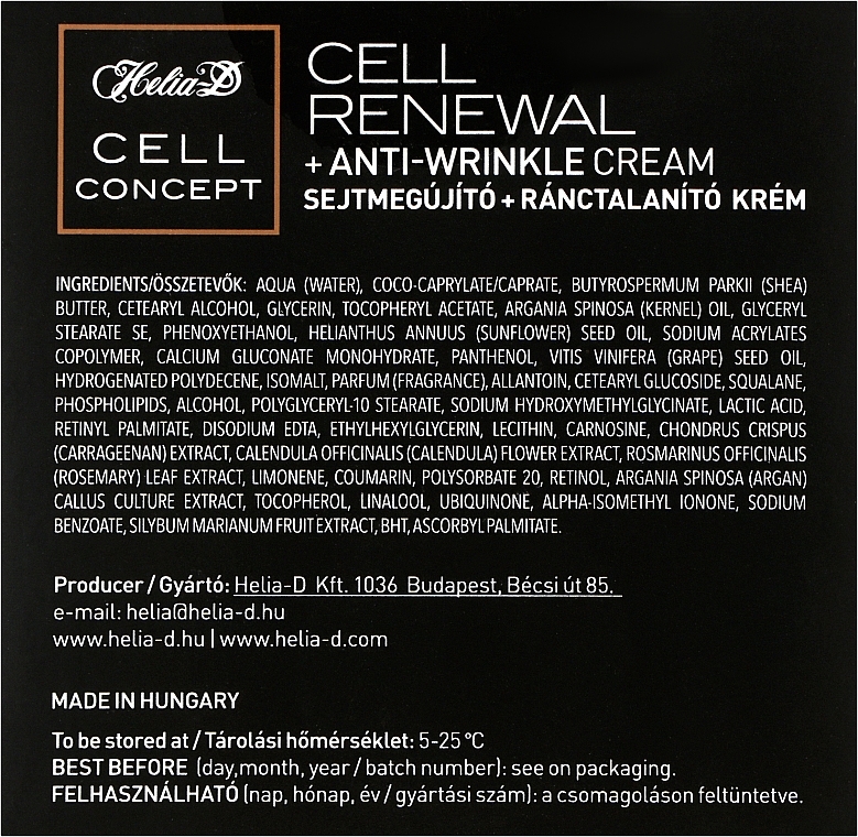Anti-Wrinkle Night Face Cream, 55+ - Helia-D Cell Concept Cream — photo N3