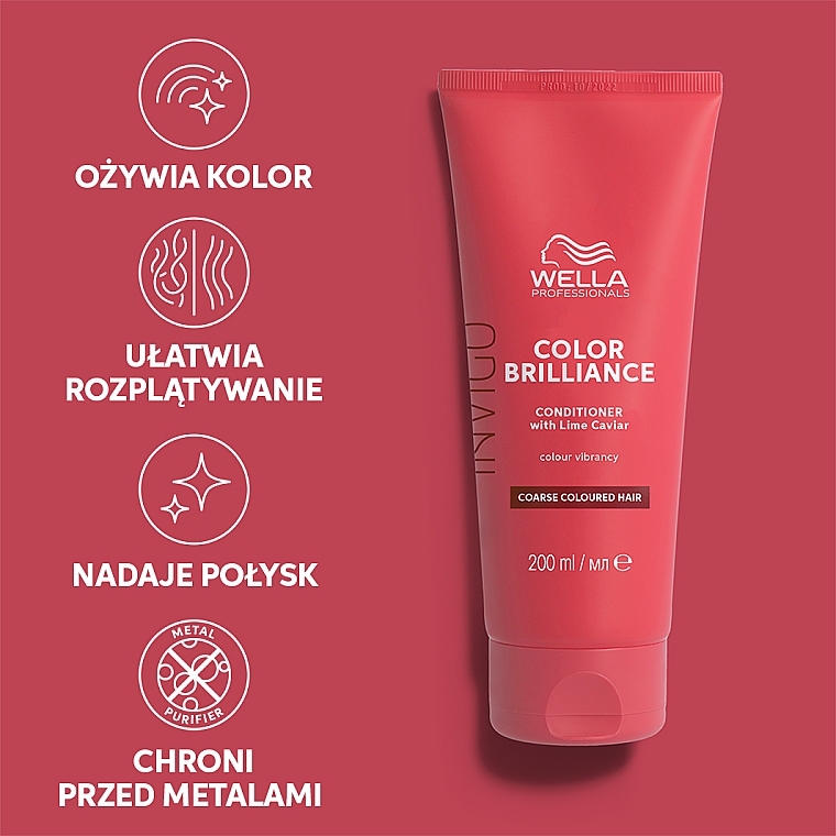 Color Brightening Conditioner for Coarse Colored Hair - Wella Professionals Invigo Colour Brilliance Coarse Conditioner — photo N2