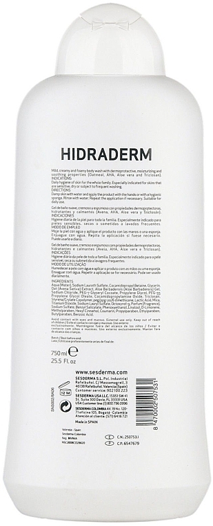 Shower Gel - SesDerma Laboratories Hidraderm Body Wash — photo N4