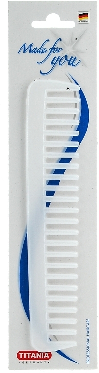 Plastic Comb 18.5 cm, white - Titania — photo N1