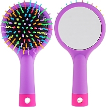 Fragrances, Perfumes, Cosmetics Hair Brush with Mirror, purple - Twish Handy Hair Brush with Mirror Lavender Floral