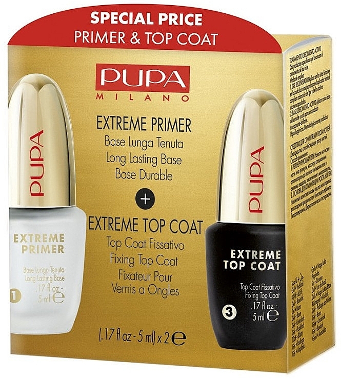 Set - Pupa Extreme Kit (primer/5ml + top/coat/5ml) — photo N1