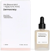 Fragrances, Perfumes, Cosmetics 5% Resveratrol + Hyaluronic Acid Face Serum - Dermocracy 5% Resveratrol + Hyaluronic Acid Facial Serum