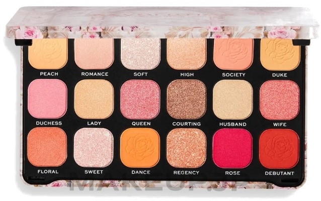 Eyeshadow Palette - Makeup Revolution Forever Flawless Regal Romance Shadow Palette — photo 18 x 1.1 g