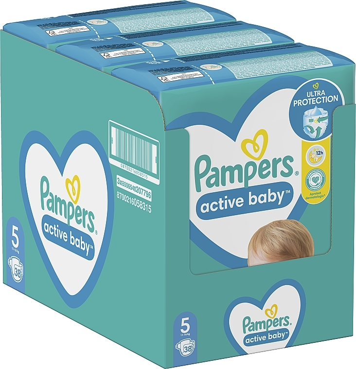 Diapers Active Baby 5 (11-16 kg), 38 pcs. - Pampers — photo N10