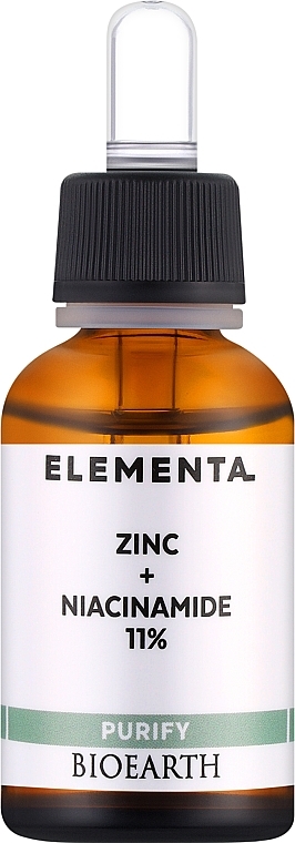 Zinc+Niacinamide 11% Face Serum - Bioearth Elementa Purify Zinc + Niacinamide 11% — photo N1