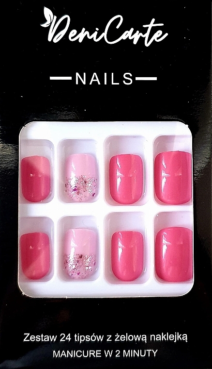 Square Nail Tips, 24 pcs. - Deni Carte Nails 7141 — photo N1