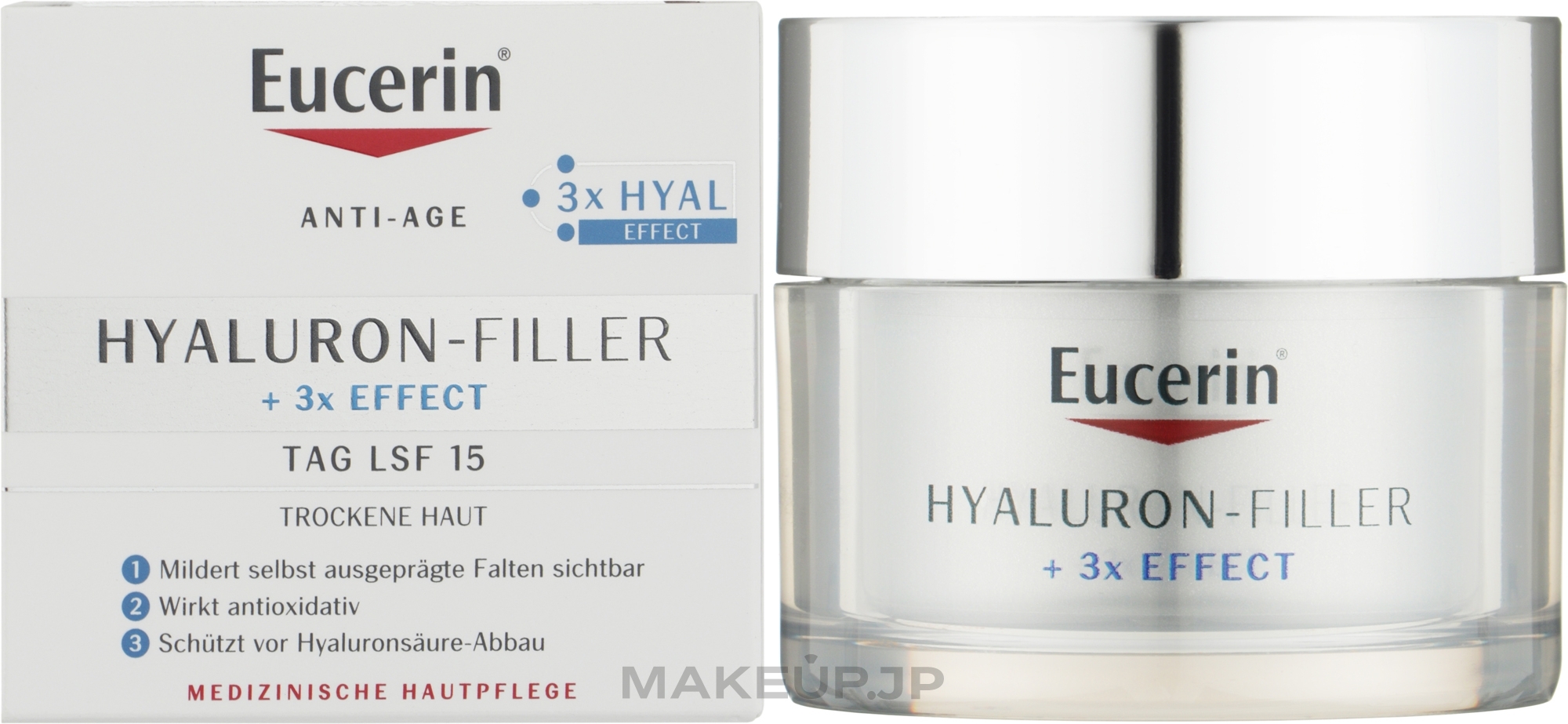 Anti-Wrinkle Day Cream for Dry & Sensitive Skin - Eucerin Hyaluron-Filler Day Cream For Dry Skin — photo 50 ml