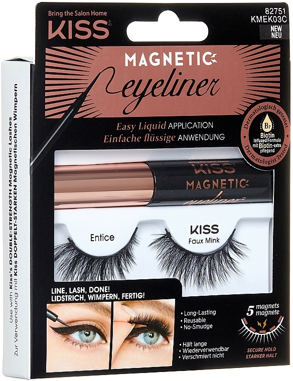 Magnetic False Lashes with Eyeliner - Kiss Eyelash Kit 03 — photo N1
