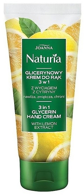 3-in-1 Glycerin Lemon Hand Cream - Joanna Naturia 3in1 Glycerin Hand Cream — photo N3