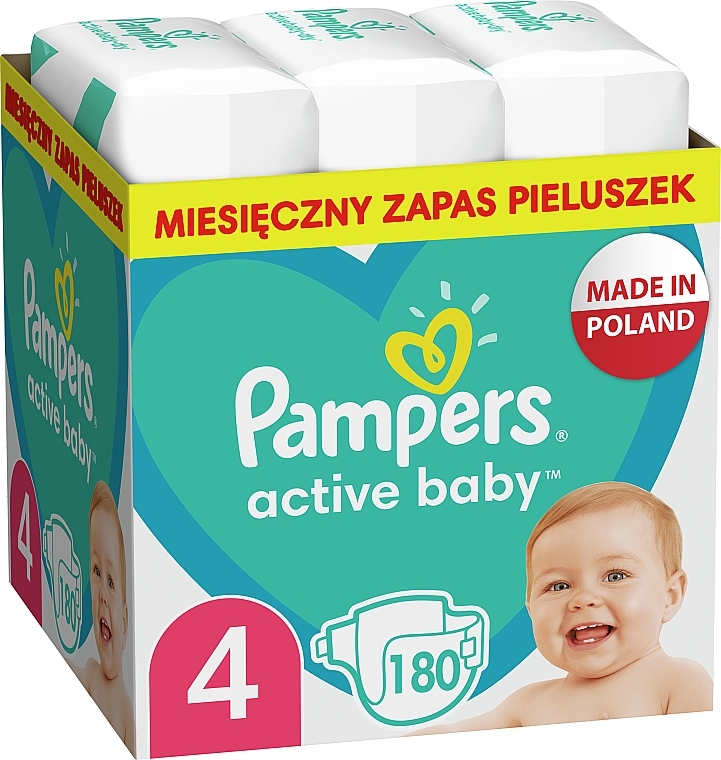 Pampers Active Baby Maxi 4 Diapers (9-14 kg), 180 pcs - Pampers — photo N8