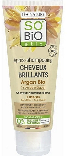 Conditioner - So'Bio Organic Argan "Shiny Hair" Conditioner — photo N1