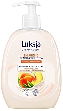 Liquid Cream Soap "Peach & White Tea" - Luksja Creamy & Soft Energizing Peach & White Tea Caring Hand Wash — photo N2