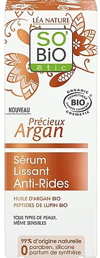 Smoothing Anti-Wrinkle Serum with Argan Oil - So’Bio Etic Smoothing Anti-Wrinkle Serum — photo N1