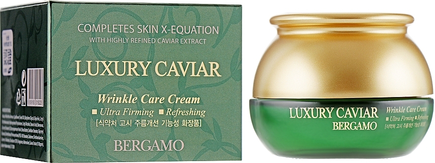 Highly Intensive Anti-Wrinkle Cream with Black Caviar & Hyaluronic Acid - Bergamo Luxury Caviar Wrinkle Care Cream — photo N3