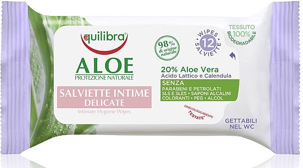 Aloe Intimate Wipes - Equilibra Aloe Intimate Wipes — photo N1