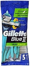 Disposable Razor Set, 5 pcs - Gillette Blue 2 Plus Slalom — photo N1