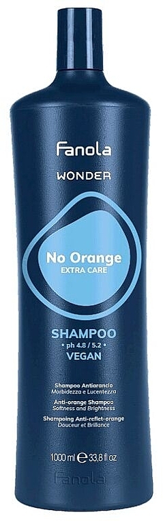 Shampoo for Neutralizing Copper & Orange Shades - Fanola Wonder No Orange Extra Care Anti-Orange Shampoo — photo N1