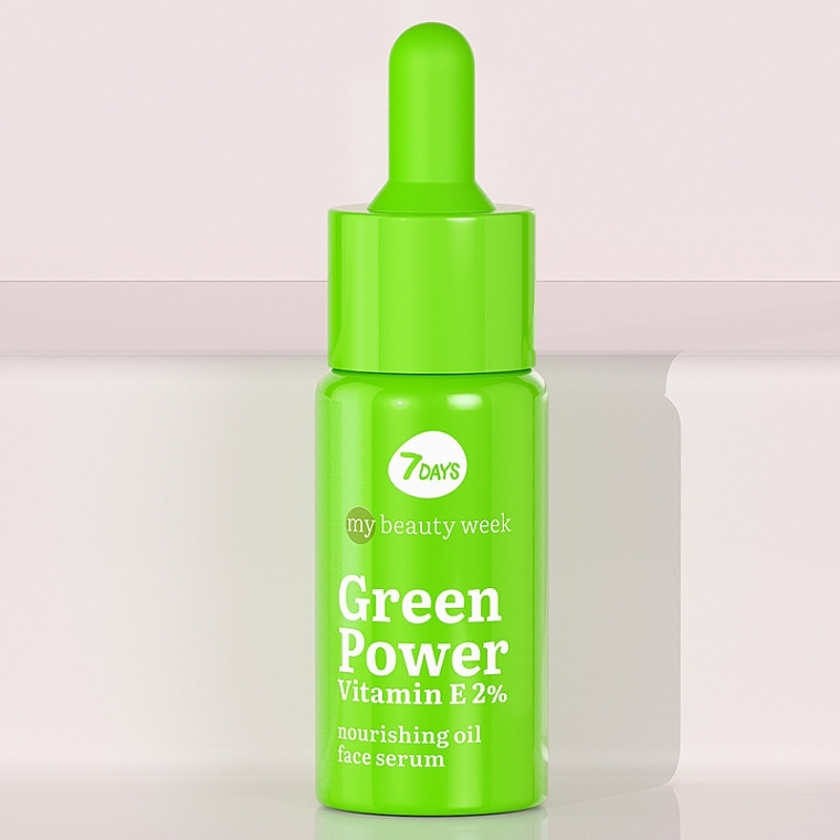 Face Activator Serum with Vitamin E - 7 Days My Beauty Week Green Power Vitamin E 2% Nourish Oil Face Serum — photo N2