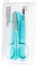 Set, turquoise - IDC Institute Perfect Beauty Set (nail/file/1pcs + sciss/1pcs+ tweezer/1pcs) — photo N2