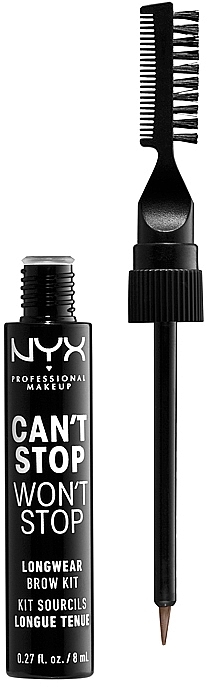 Brow Makeup Kit - NYX Professional Makeup Can't Stop Won't Stop Longwear Brow Kit — photo N2