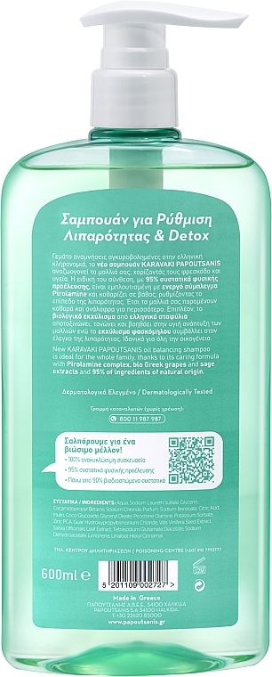 Shampoo for Oily Hair - Papoutsanis Karavaki Oil Balance & Detox Shampoo — photo N2