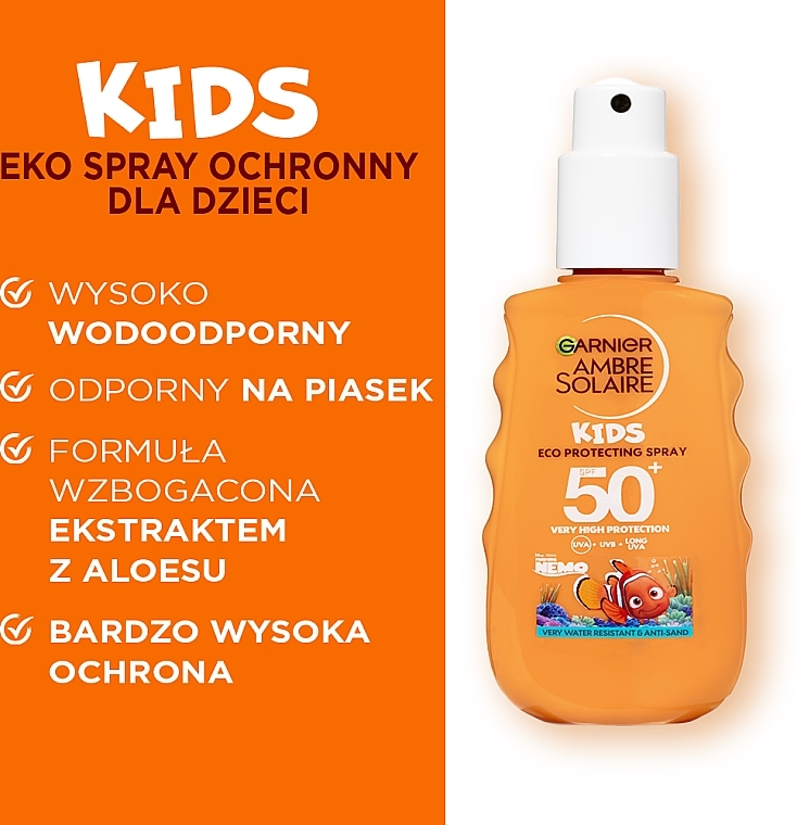Sunscreen Spray for Children - Garnier Ambre Solaire Kids Sun Protection Spray SPF50 — photo N3