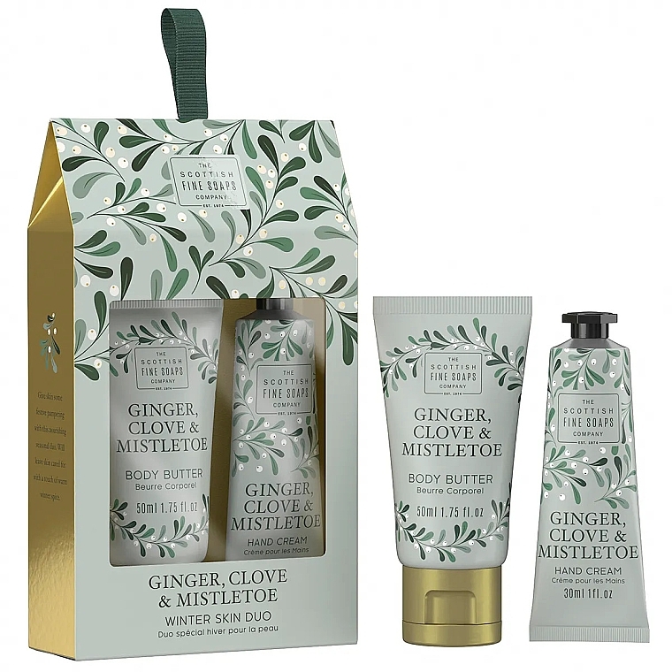 Set - Scottish Fine Soaps Ginger, Clove & Mistletoe Winter Skin Duo (b/butter/50ml + h/cr/30ml) — photo N1