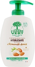 Fragrances, Perfumes, Cosmetics Hand Cream Soap 'Almond' - L'Arbre Vert Hand Wash Almond Bio (with dispenser)