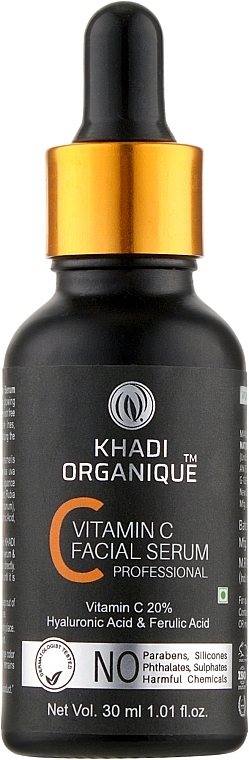 Natural Rejuvenating Face Serum with Vitamin C - Khadi Organique Vitamin C Facial Serum — photo N1