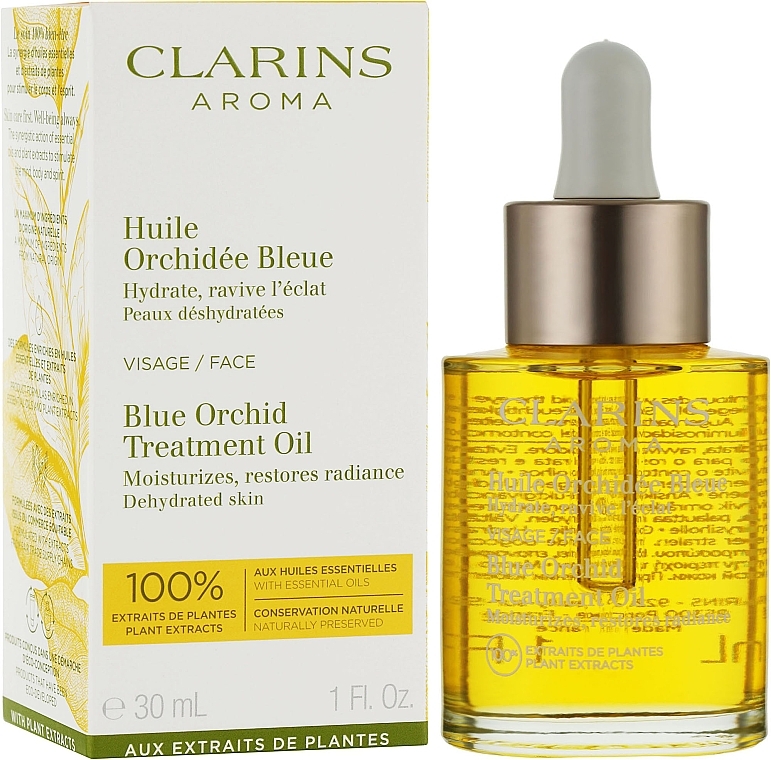 Face Oil for Dehydrated Skin - Clarins Blue Orchid Face Treatment Oil — photo N2