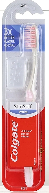 Toothbrush, soft, pink - Colgate Slim Soft White 0.01 mm — photo N1