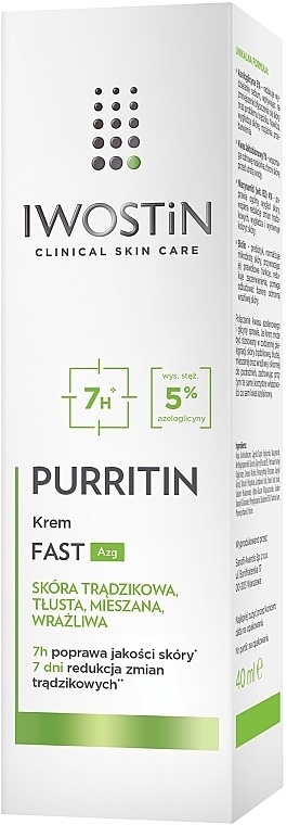 Anti-Pimple Cream - Iwostin Purritin Fast Azg — photo N16