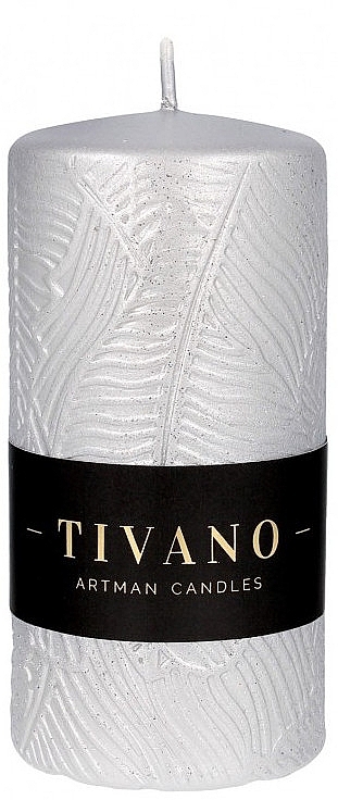 Decorative Candle, 7x14 cm, silver - Artman Tivano — photo N1