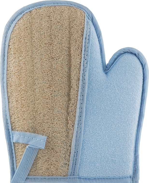 Loofah Sponge Mitten, blue - Soap Stories — photo N1