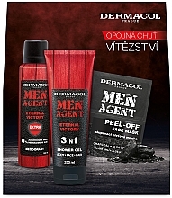 Fragrances, Perfumes, Cosmetics Set - Dermacol Men Agent Set (sh/gel/250ml + f/mask/2x7.5ml + deo/150ml)