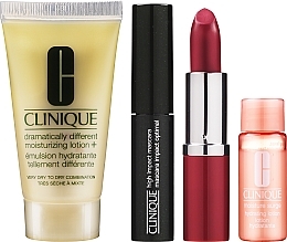 GIFT Makeup Bag with Trial-Size Products - Clinique (lot/30ml + lot/7ml+ lip/primer/3.8g + mascara/3.5ml) — photo N2