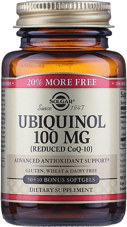 Dietary Supplement "Ubiquinol" 100 mg - Solgar Ubiquinol (reduced CoQ-10) — photo N1