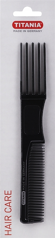 Prong Hair Comb, 19cm, black - Titania — photo N1