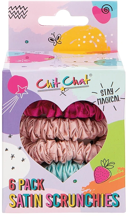 Satin Scrunchie Set, 6 pcs - Chit Chat Satin Scrunchies 6 Pack — photo N1