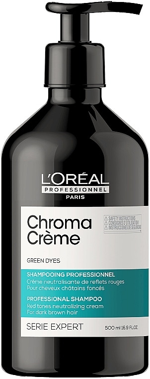 Green Pigment Cream Shampoo - L'Oreal Professionnel Serie Expert Chroma Creme Professional Shampoo Green Dyes — photo N5
