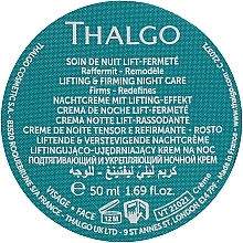 リフティング＆引き締めナイトフェイスクリーム - Thalgo Silicium Lift Intensive Lifting & Firming Night Care (交換可能なブロック)	 — photo N1