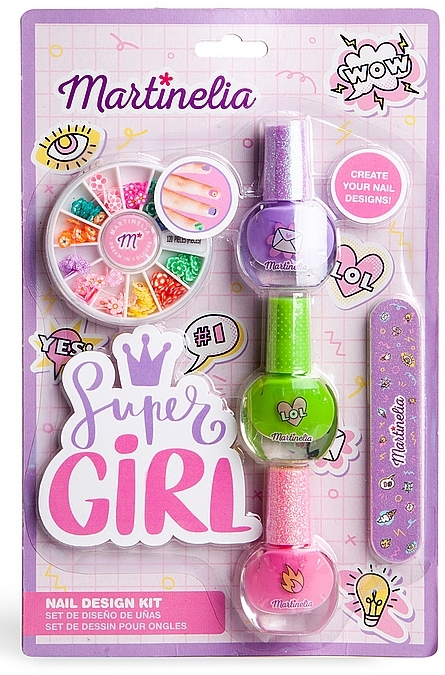 Set, 5 products - Martinelia Super Girl Nail Design Kit — photo N1