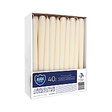 Table Candles Set 245x30mm, 40 pcs, ecru - Bispol — photo N2