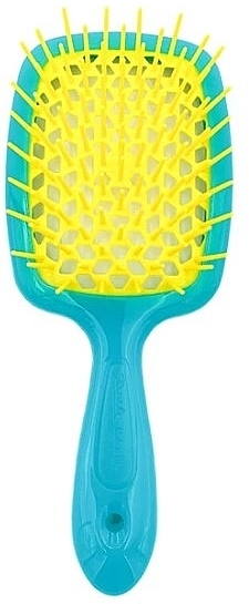 Hair Brush, blue with yellow bristles - Janeke Superbrush Small — photo N1